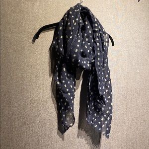 100% wool navy polkadot scarf ALPHA studio